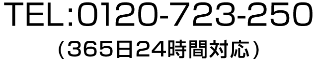 TEL:0120-723-250 (365日24時間対応)